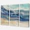 Designart - Coast Blue Sea Waves Watercolour - Modern Farmhouse Canvas Art